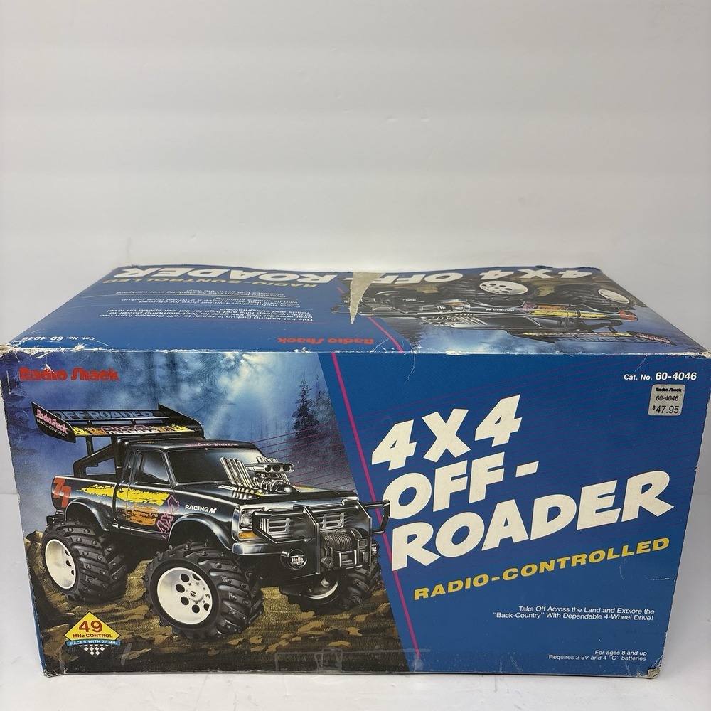 Vintage Radio Shack 4x4 Off Roader RC Truck 60-4046 Remote Tested w/ Box